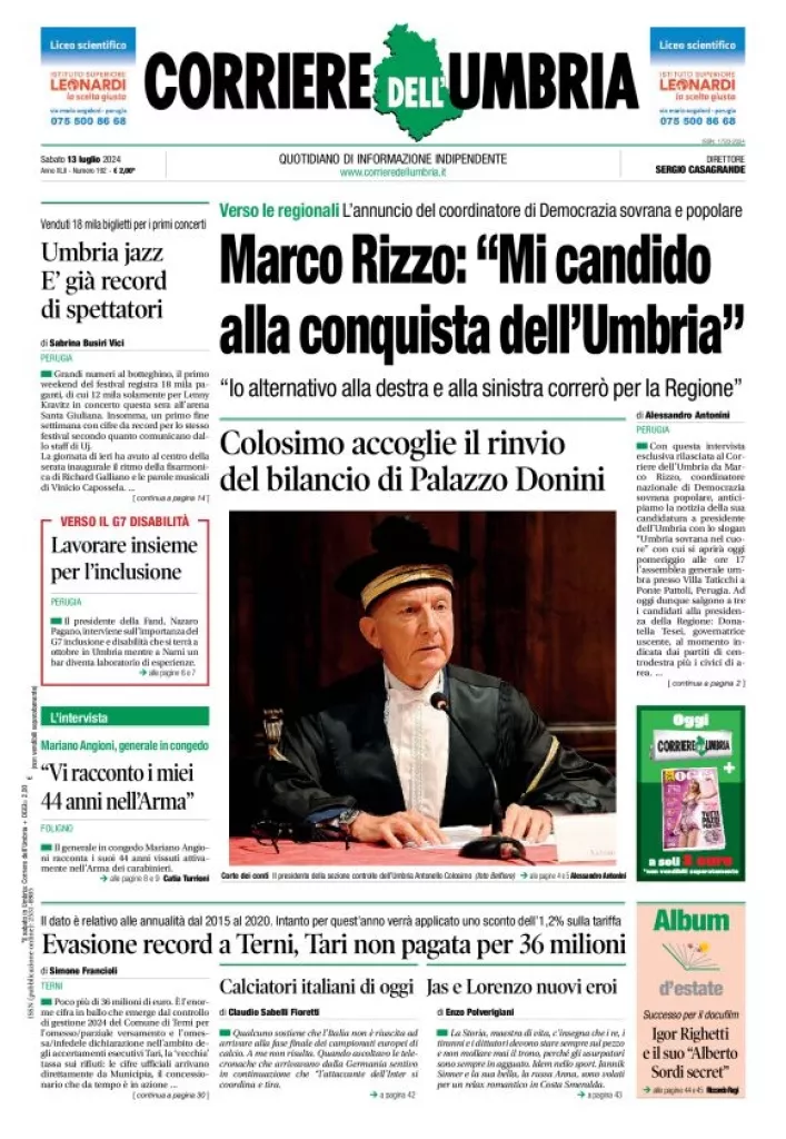 Prima-pagina-corriere umbria-del-2024-07-13